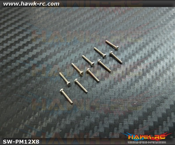 Hawk Creation M1.2x8mm Pan Head Stainless Steel Screws (10pcs)